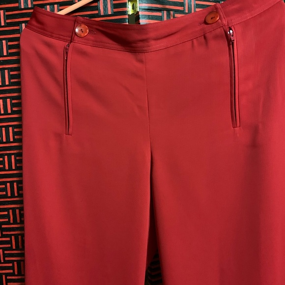 HARVE BERNARD Red full leg pants - Picture 3 of 6